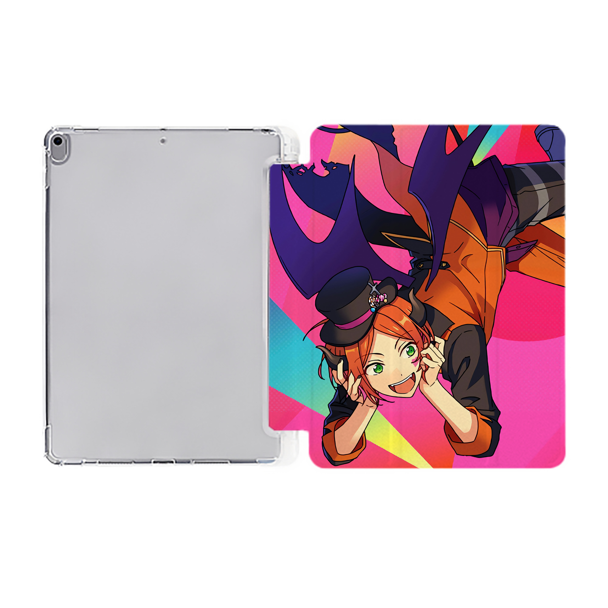 （画像用） あんさんぶるスターズ! Ensemble Stars IPad ケース ペン収納付き 三つ折りスタンド PUレザー×シリコン 対応機種9.5/10.5/10.9インチ